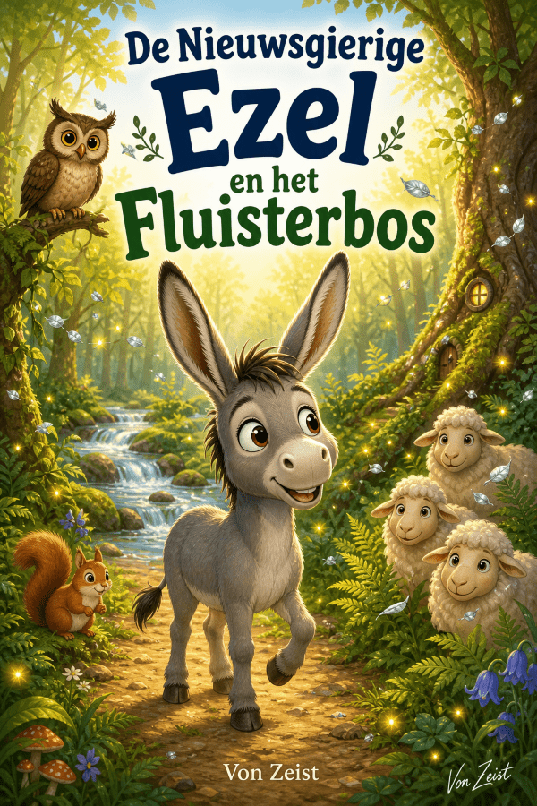 cover de nieuwsgierige ezel en het fluisterbos kinderboek ebook epub 600